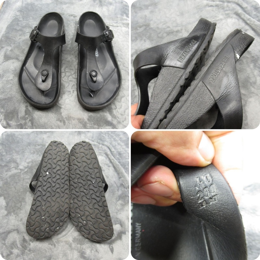 Birkenstock Gizeh Sandals Womens‎ 9 Mens 7 Black Thong Adjustable Comfort Casual